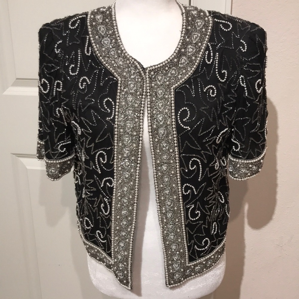 Vintage Laurence Kazar Balck Sequin Jacket